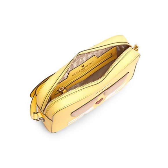 NWT Karl Lagerfeld faux leather lemon crossbody camera bag - Picture 8 of 9